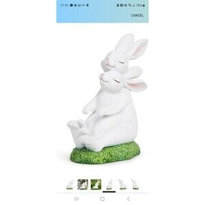 Hodao Easter Happy Couple Resin Bunny Decoration-Perfect for Delivering